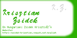 krisztian zsidek business card